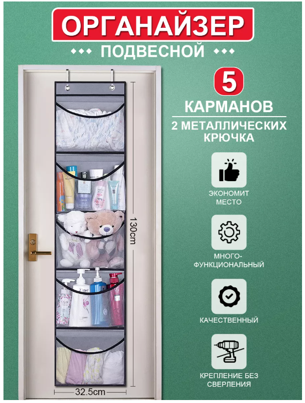 Органайзер дверной подвесной на дверь с кармашками икеа